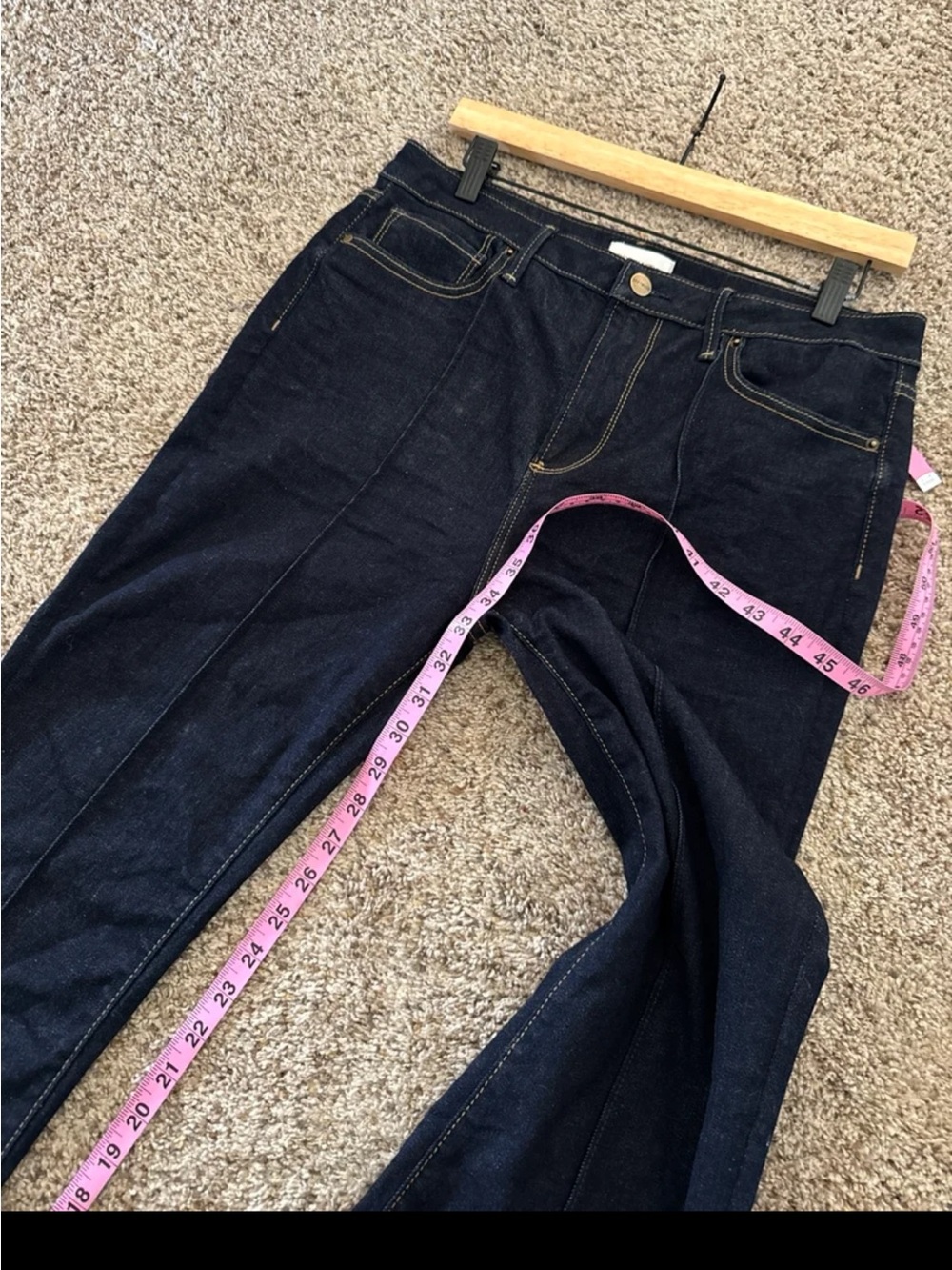 Driftwood Farrah Wide Leg Flared Pintuck Jeans in Dark Wash Indigo size 30 - Picture 7 of 12